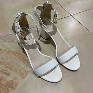 Cole Haan White Block Heel Sandals